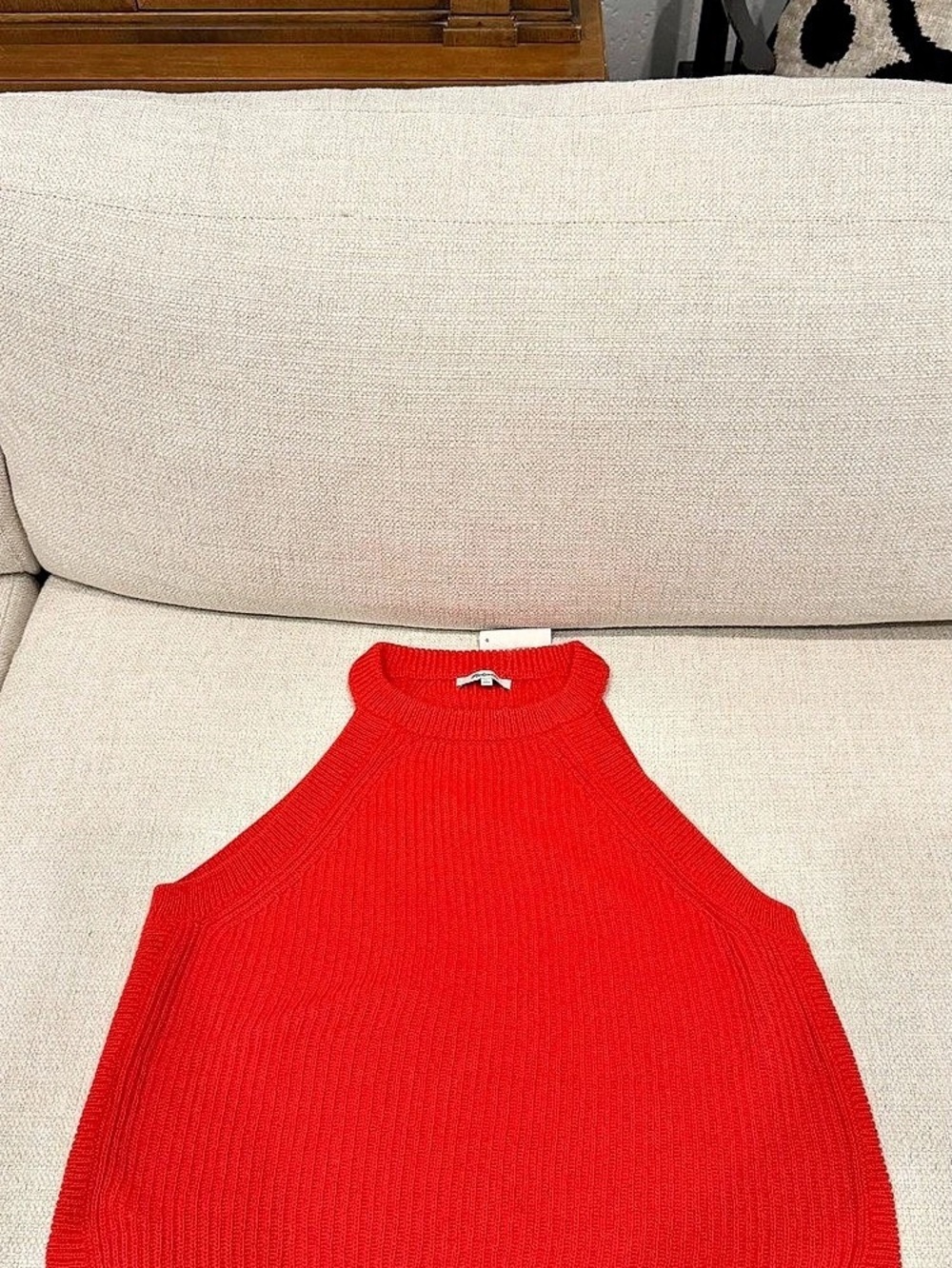 Madewell Valley Sweater Tank Orange/Red - Size XL